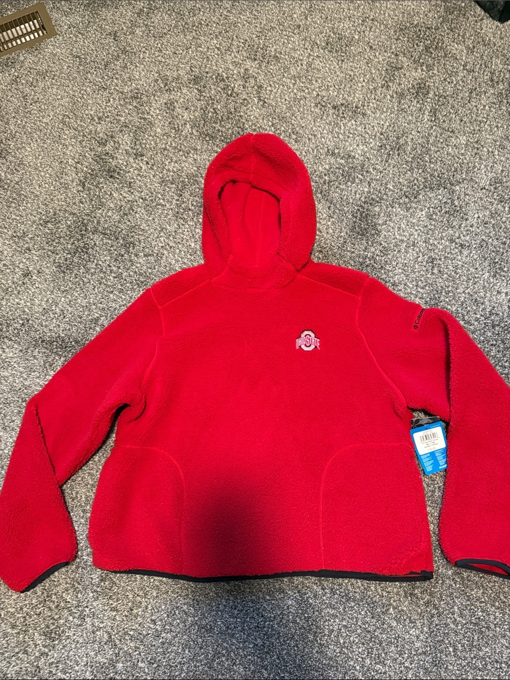 Columbia Red Ohio State Fleece Pullover NWT xl